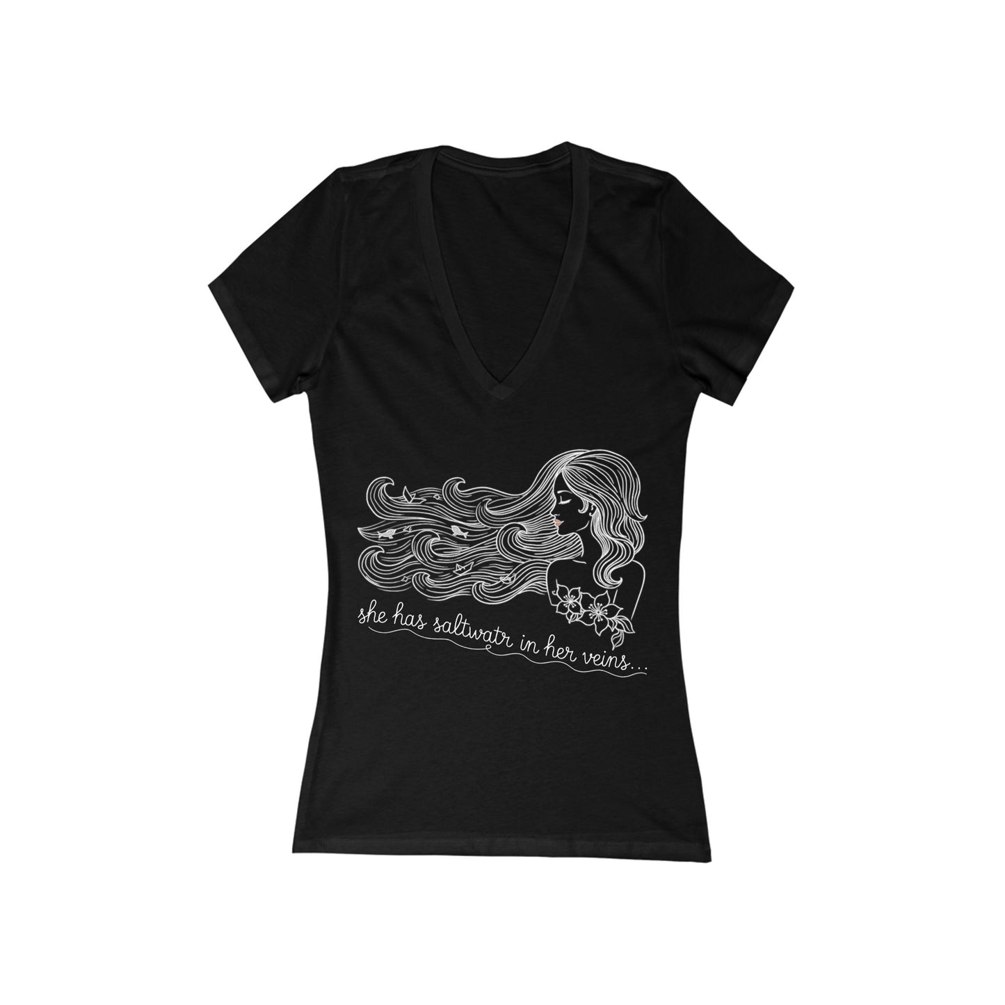 UNHINGED | Island Her V-Neck — “Saltwater in Her Veins”