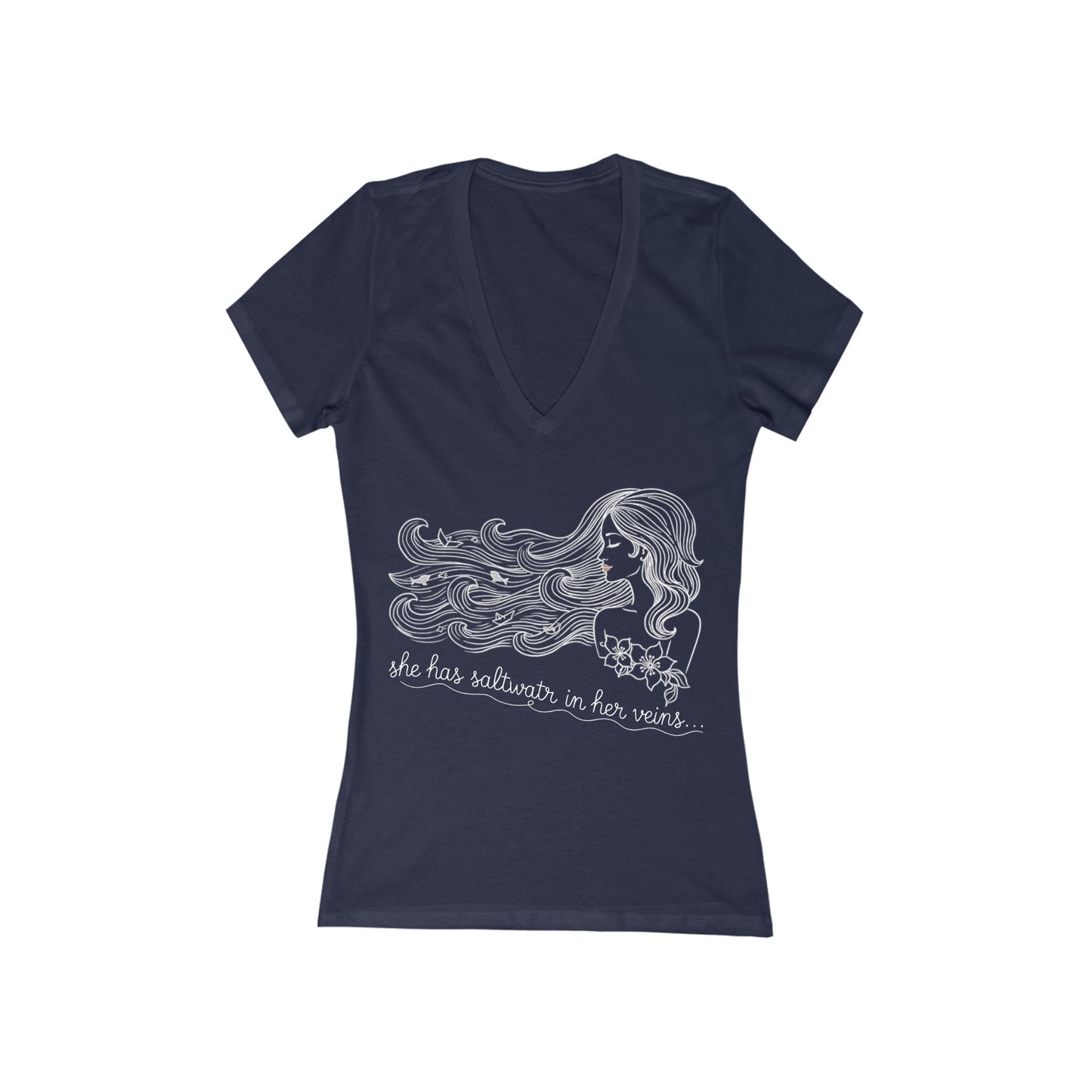 UNHINGED | Island Her V-Neck — “Saltwater in Her Veins”