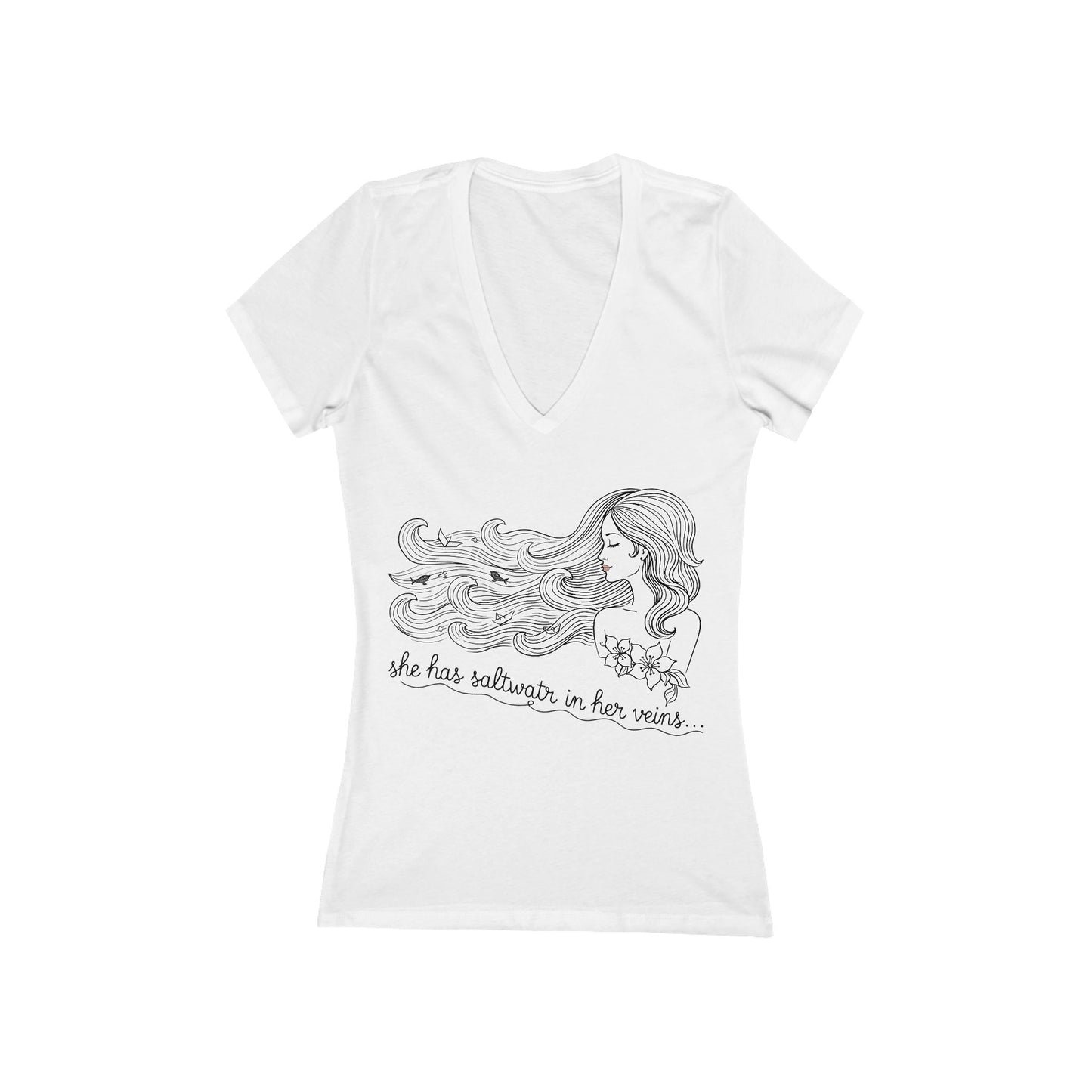 UNHINGED | Island Her V-Neck — “Saltwater in Her Veins”